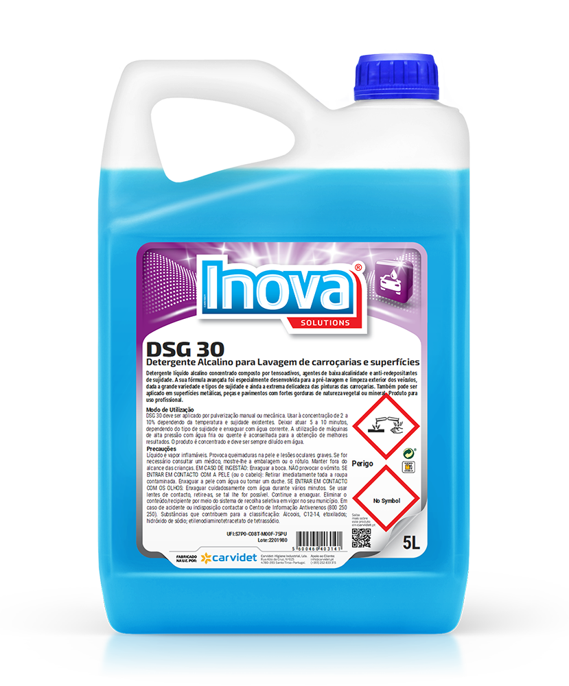 DSG 300, 5L: Detergente Alcalino para lavagem de carroçarias | INOVA