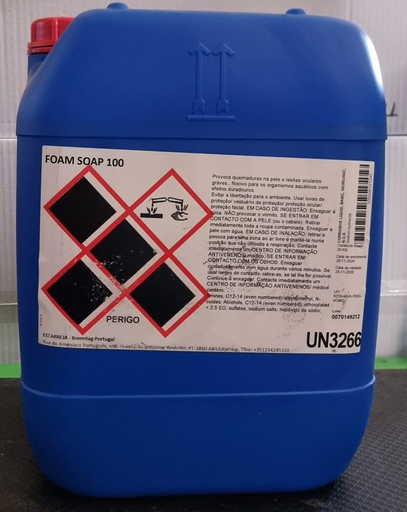 FOAM SOAP 100, 20 kg: Detergente desengordurante alcalino para limpeza por espuma na indústria alimentar I BRENNTAG