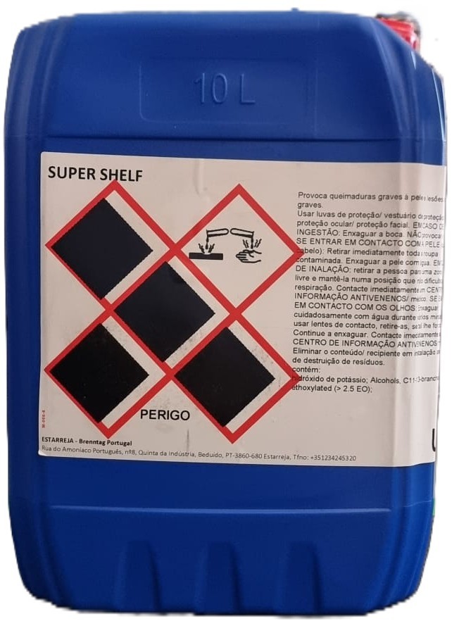SUPER SHELF, 10 kg: Detergente desengordurante alcalino desenvolvido para o desengorduramento de superfícies alimentares. I BRENNTAG