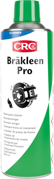 Brãkleen Pro 500Ml: Produto limpeza para peças de travões com uma fórmula baseada em  vários ingredientes ativos para uma remoção eficaz de óleo, gordura, sujidade de tráfego e líquido dos travões. Altamente eficaz. Secagem Rápida, sem resíduos e com um prático sistema de pulverização de 360º para utilização invertida I CRC