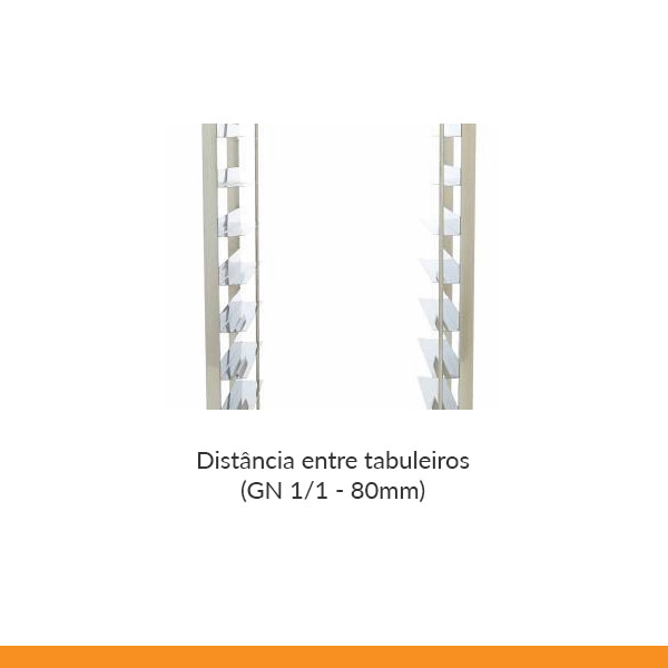 Carro de transporte de tabuleiros em inox I 18 níveis I tubo 25x25mm (cópia)