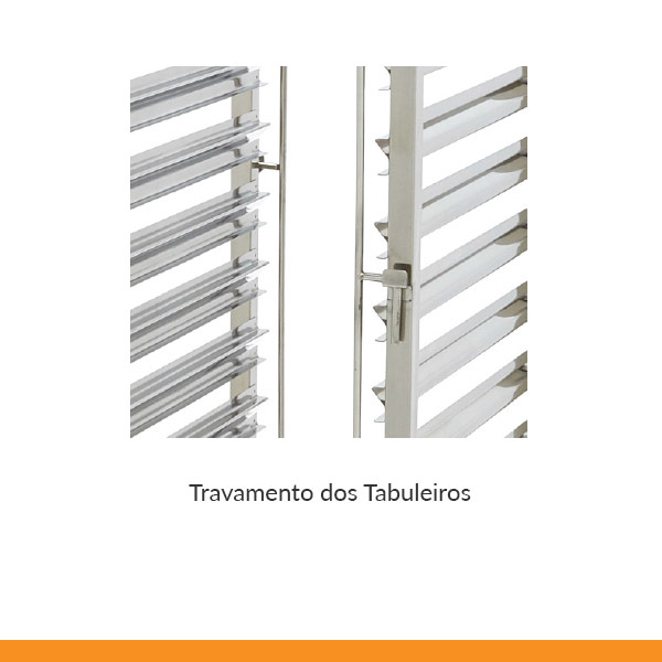 Carro de transporte de tabuleiros em inox I 18 níveis I tubo 25x25mm (cópia)