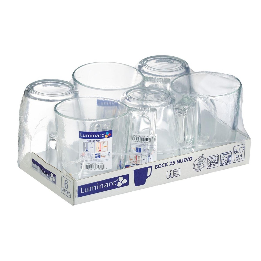 Caneca em vidro 25 cl, Linha NUEVO I Caixa de 6 unidadesI LUMINARC