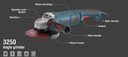Rebarbadora elétrica I 2200W-180mm-240V I modelo 3250 I RONIX