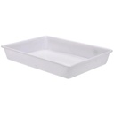 Tabuleiro alimentar branco em polietileno I 53,5x38,5x8,5cm I 12 litros I DENOX