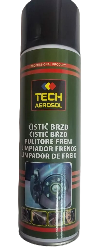 Limpa travões de disco, 500 ml: Limpador de travões para fácil limpeza de óleo, gordura, sujidade e pó de travões I Caixa: 12 unidades I TECH