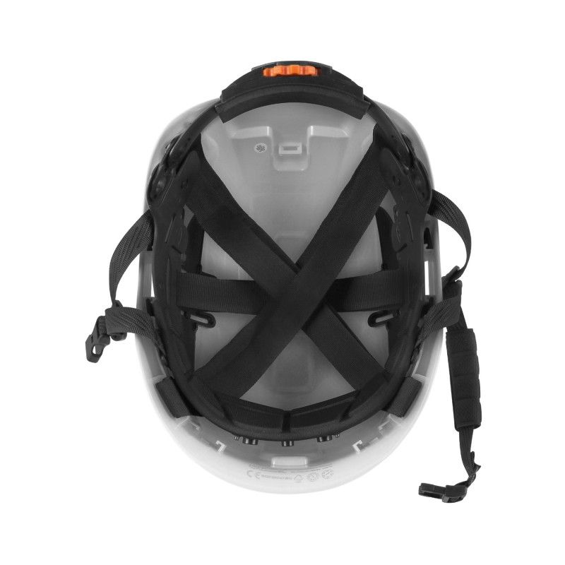 Capacete com ventilação, viseira curta EN 397 e tira de queixo I modelo: CLIMBEX VENT I SAFETOP