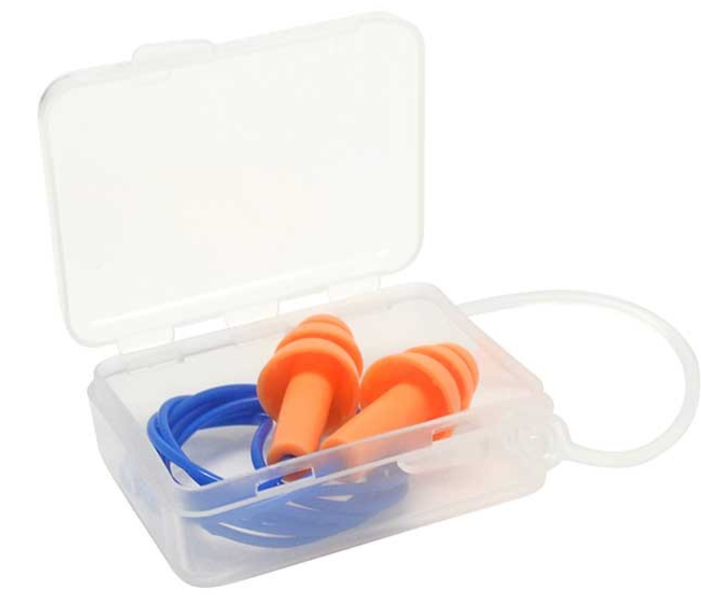 Tampões de proteção p/ ouvidos c/ fio em bolsa individual I cx de 50 pares I SNR 32 DB I SAFETOP