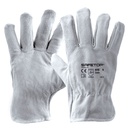 Luva de couro bovino branca I 12/120 pares modelo: SADA I SAFETOP