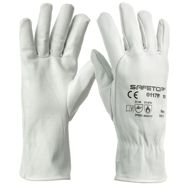 Luva de pele extra longas I 12/ 120 pares modelo: NOS I SAFETOP