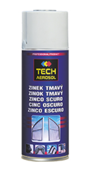 Spray de zinco 98% fosco, 400 ml: Galavanizante a frio de alto peso molecular do tipo resina sintética I Caixa: 12 unidades I TECH (cópia)