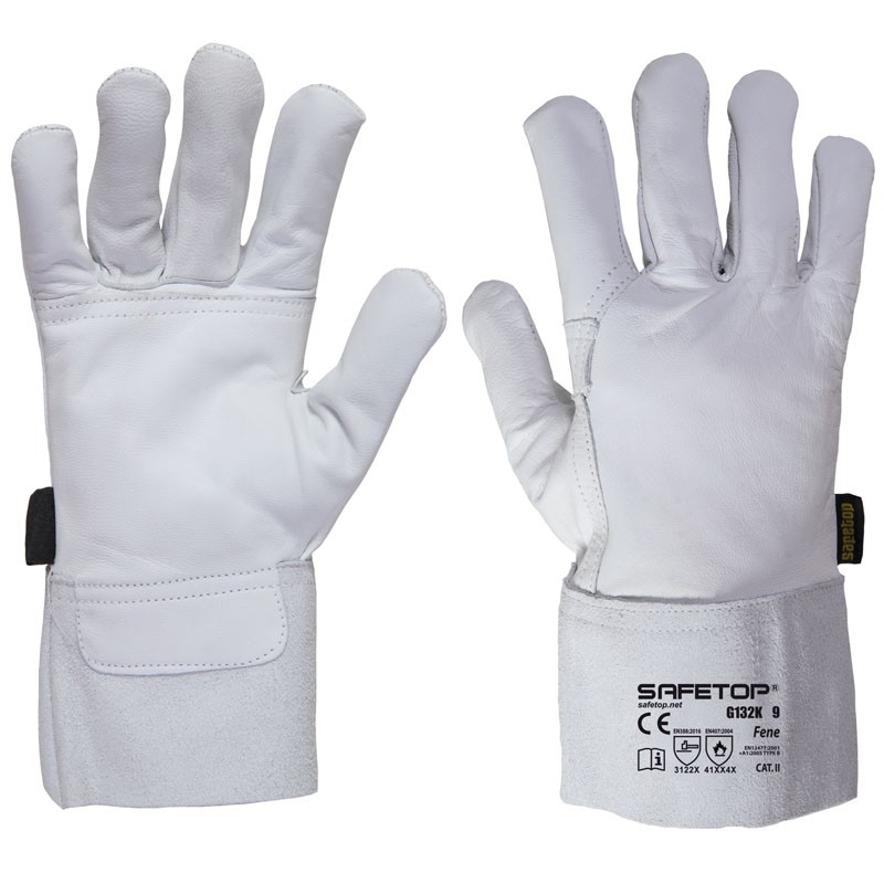 Luva soldadura em pele TIG I pack 12 unid cx 120 pares I modelo: FENE TIG SAFETOP