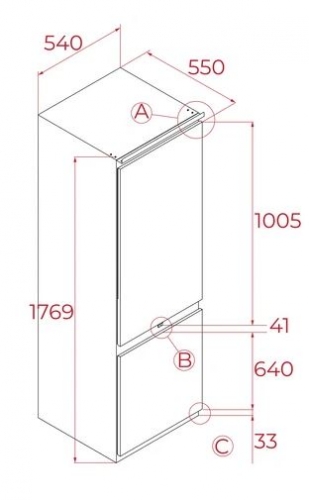 Frigorífico combinado de encastre TEKA I Modelo: RBF 73380 FI I Classe E