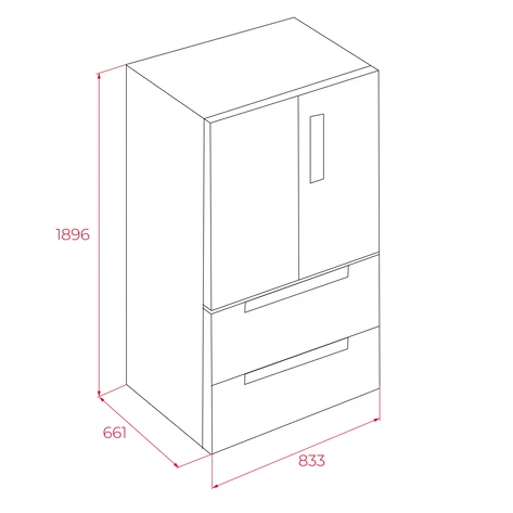 Frigorífico combinado TEKA I Modelo: RFD 77825 GBK EU I Classe: E