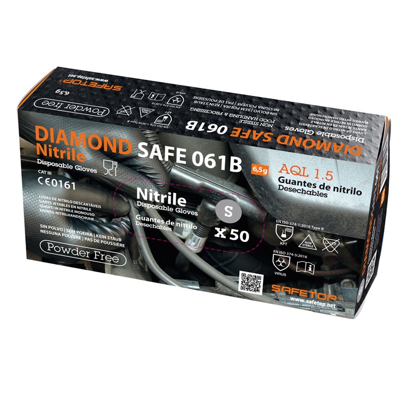 Luva  I 1 cx 50 unid 10 packs I modelo: DIAMANTADO I SAFETOP