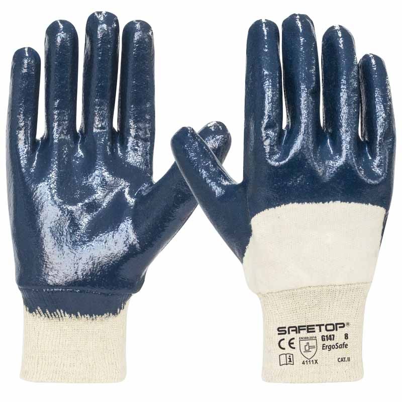 Luva nitrilo I pack 12 unid cx 120 pares I modelo: ERGOSAFE PLUS I SAFETOP