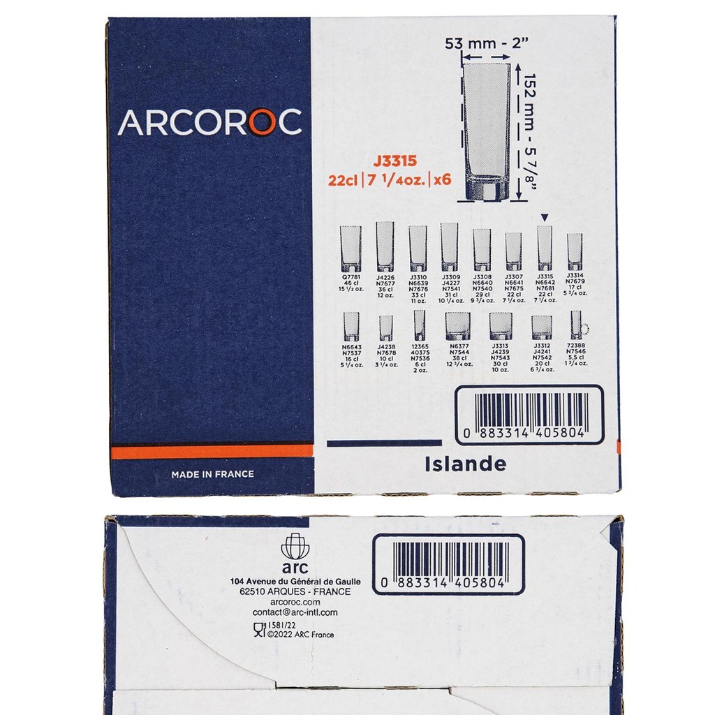 Copo ISLANDE, 30 cl  -  ARCOROC (preço unidade)