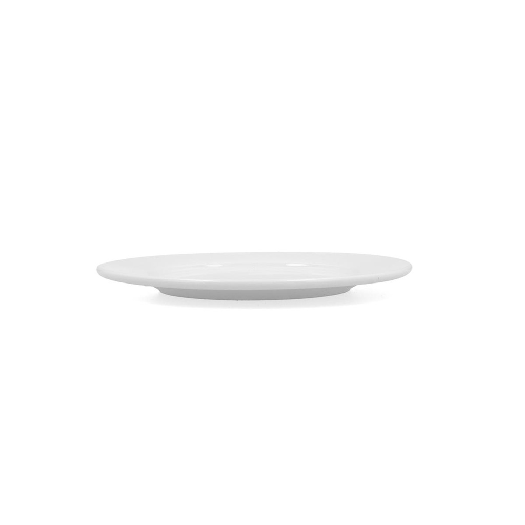 Prato de sobremesa 19 cm em porcelana, Linha GLACIAL Aba larga - BIDASOA