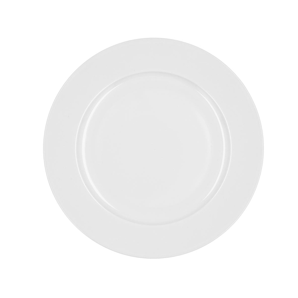 Prato de sobremesa 19 cm em porcelana, Linha GLACIAL Aba larga - BIDASOA