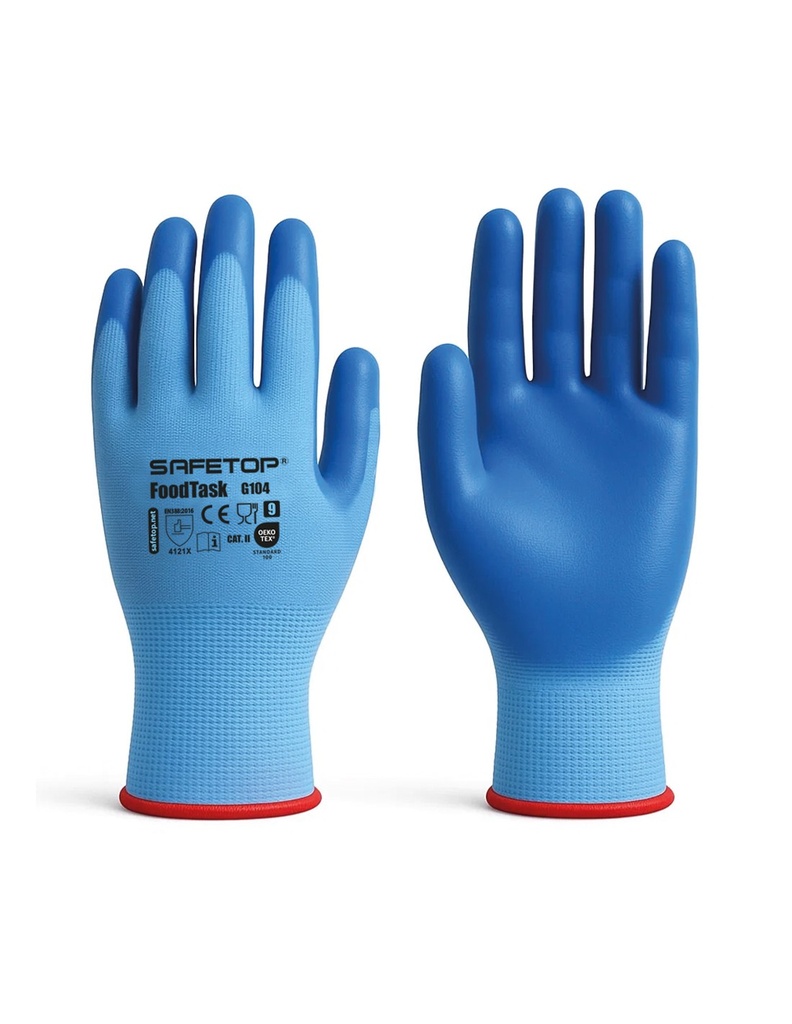 Luva alimentar nitrilo sólido  I pack 12 unid cx 120 pares I modelo: FOODTASK I SAFETOP