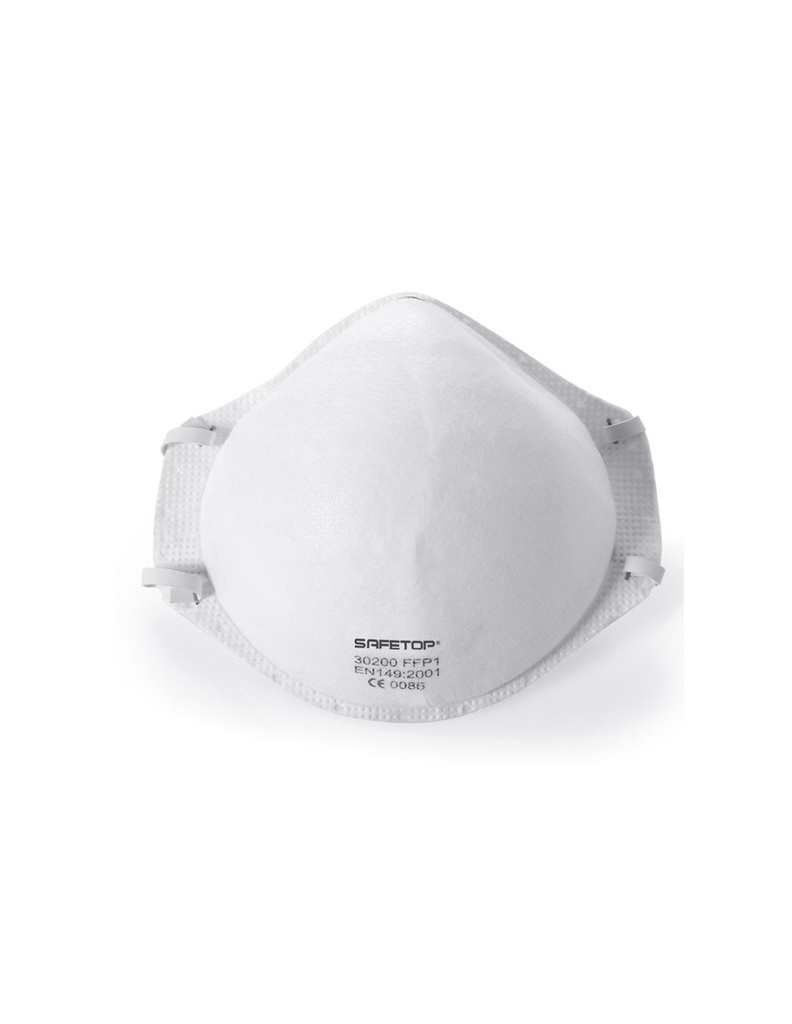 Máscara respiratória pré moldada Refª 30200  I pack 20 unid cx 400 pares I SAFETOP