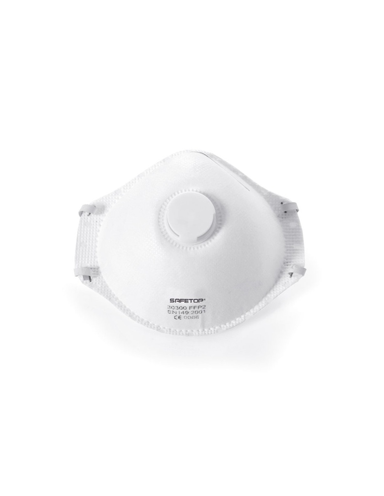 Máscara pré-moldada c/válvula refª 30300 FFP2   I pack 12 unid  pares I SAFETOP