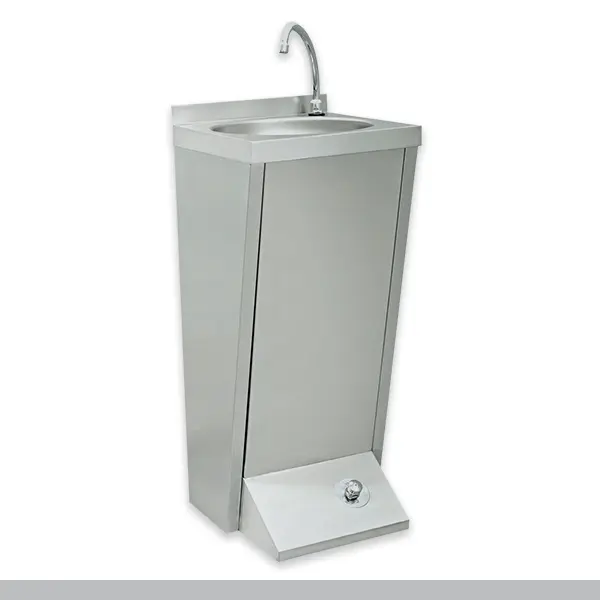 [ACTI009944-PL40QF900] Lava mãos em inox de pedal com misturadora I Modelo: PL40QF900