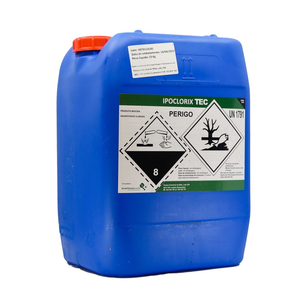 [BREN009957] IPOCLORIX TEC, 25 kg: Produto clorado líquido apto para a desinfeção de piscinas I Registo: TP2 I BRENNTAG