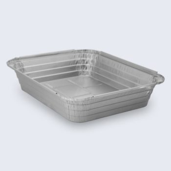 [P1215] Embalagem Alimentar Alumínio Rectangular TP21 I EM21, 85 my, 3400 ml + Tampas PE, Caixa de 300 uni, pack 100 unidades (Preço unidade)