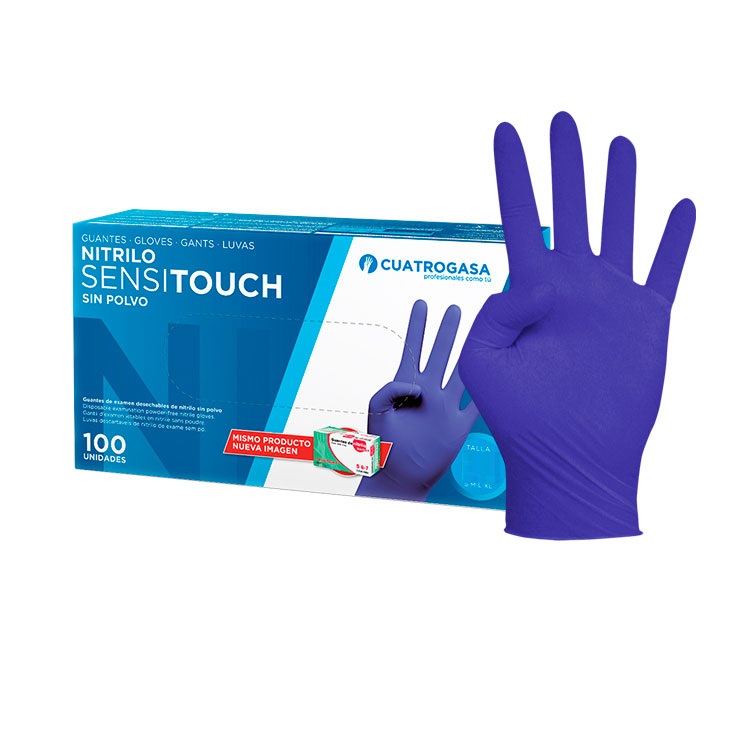 [LNI000230] Luvas de Nitrilo Cuatrogasa Sensitouch Azul, 3,5g - Tamanho XL (Pack 100)