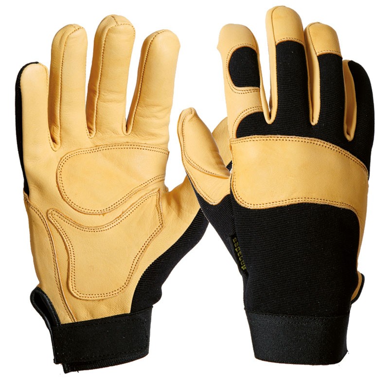 [SAFE13721-G126] Luva em couro e elastano c/fecho em velcro I pack 12 unid cX 120 pares I modelo: BERKELEY I SAFETOP