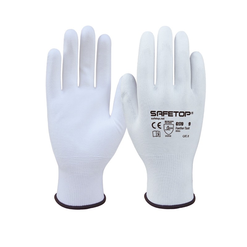 [SAFE13796-G170] Luva poliuretano sintético I pack 12 unid cx 120 pares I modelo: FEATHER TASK I SAFETOP