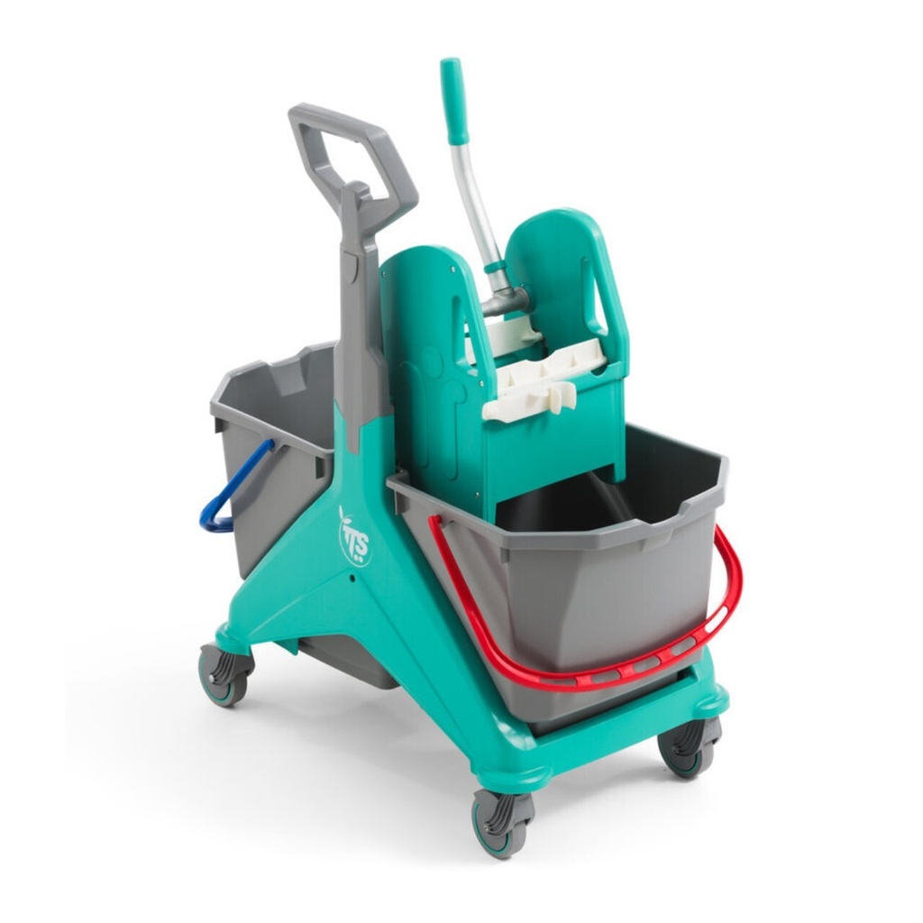 [TTS00013807] Carro de limpeza duplo com prensa I modelo: Nickita Tec I 2 bades de 25 litros e espremedor I TTS