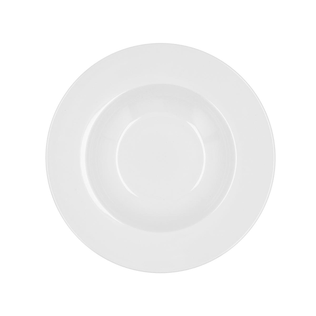 [ADIB0014071-7710015] Prato de sopa 23,5cm em porcelana, Linha GLACIAL Aba larga - BIDASOA