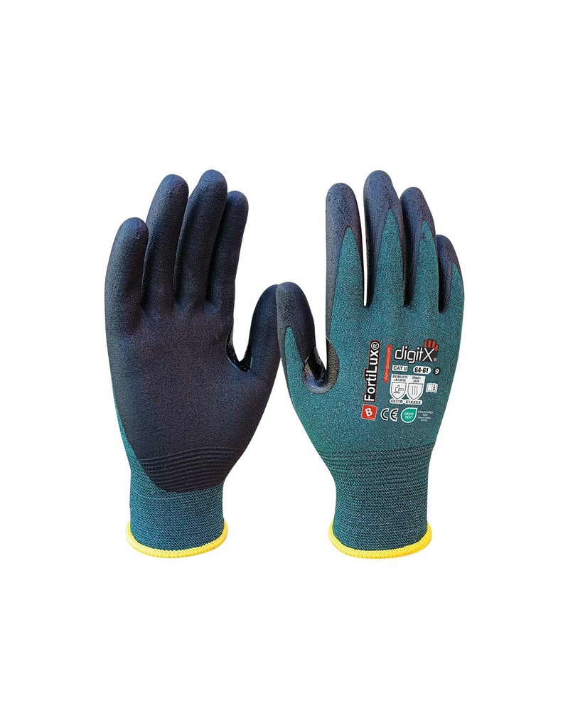 [SAFE0014464-64-61] Luva de polietileno e nitrilo 18 gramas I anticorte B, com reforço no pelegar I modelo: FORTILUX  I SAFETOP (Tamanho 7 (S))