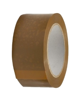 Fita cola adesiva castanha em polipropileno I modelo: GOLD I 45 micras, medida: 50 mm x 66 metros