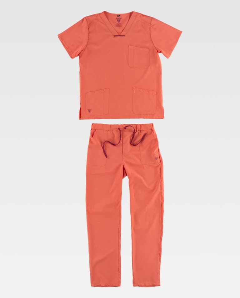 [WORK0015130-B0140] Túnica unissexo em V, modelo Tejo (cópia) (FRESH CORAL 414, XS)
