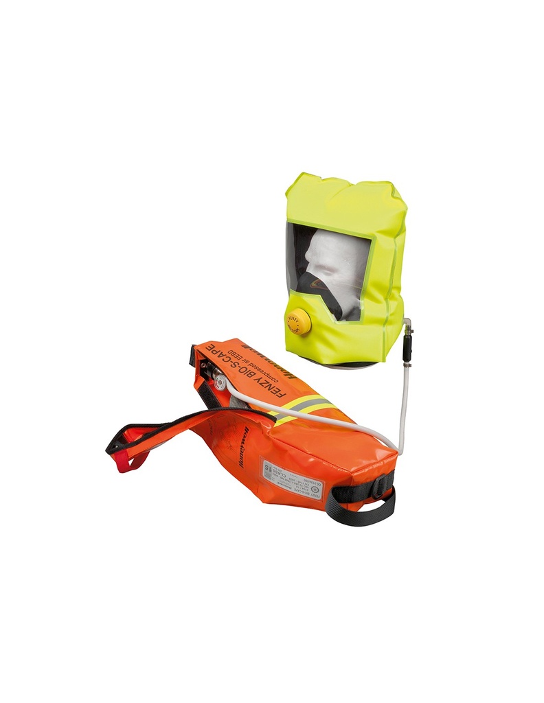 [SAFE15735-70645] Máscara Escape ar comprimido com cilindro aço 3 lt. BI-S-CAPE I SAFETOP