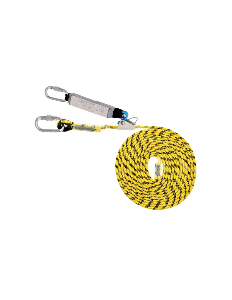 [SAFE16137-81233] Linha de vida 30 m absorvador + altochut alumínio + mosquetões  I SAFETOP