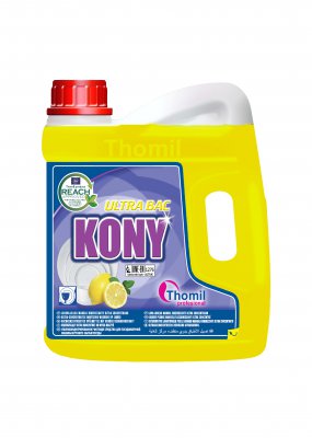 [THOM0016759-LVDM047] KONY ULTRA BAC LEMON, 4 litros: Detergente lava-louças manual ultra-concentrado I THOMIL