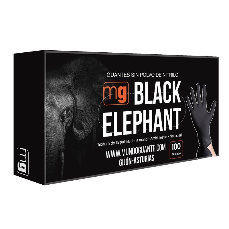 [MGUA0016910-BE100S] Luvas em nitrilo preto diamantadas I 8 micras 9,5 gramas I modelo: Dune I MUNDOGUANTE (pack 50 unidades) - Tamanho L (cópia)