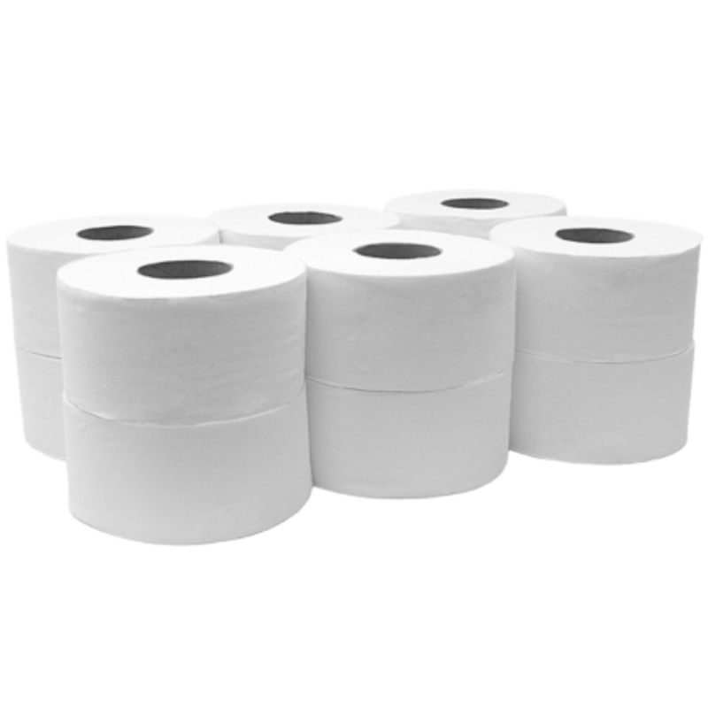 [PAP000340] Papel higiénico indústrial - Papel higiénico Jumbo, 2 folhas, 450s, 90 mts, pack 12 rolos