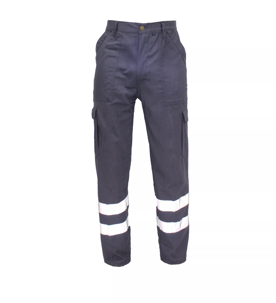 [P2157] Calças refletoras multibolsos (T-003R) (Azul Marinho, S (38-40))