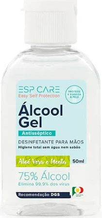 [QUI000087] Gel desinfetante de mãos, 50 ml - Álcool Gel com Aloé-Vera