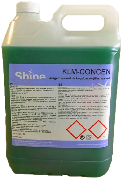 [QUI000160] KLM - Concen I Consern Dish, 5 litros - Detergente concentrado para lavagem manual de loiça - Limão