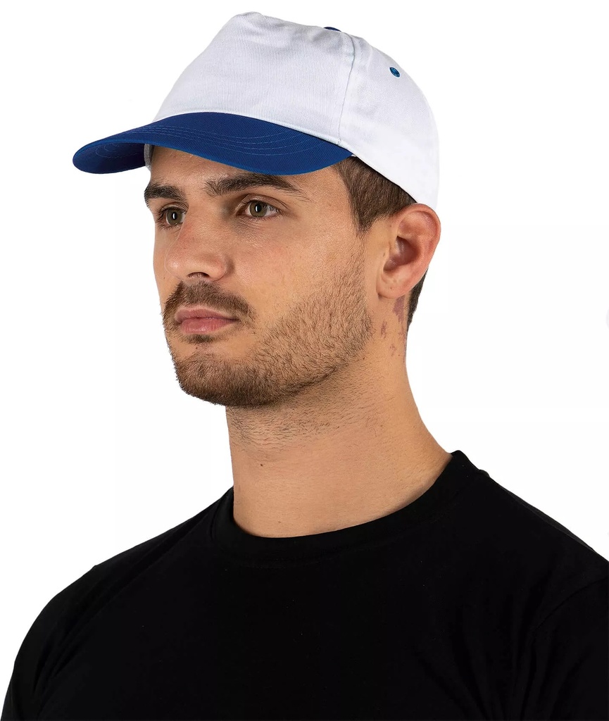 [P2280] Boné Adulto de duas cores com 5 painéis (Preto e Branco)