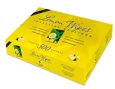[P2382] Toalhita limpeza de mãos, TNT, Perfume limão, pack de 500 unidades