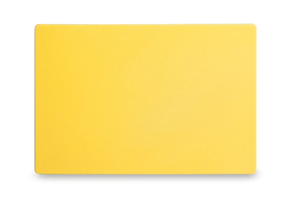 [P2487] Tábua de corte para cozinha em polietileno | 45 x 30 x 1,3 cm (Amarelo)