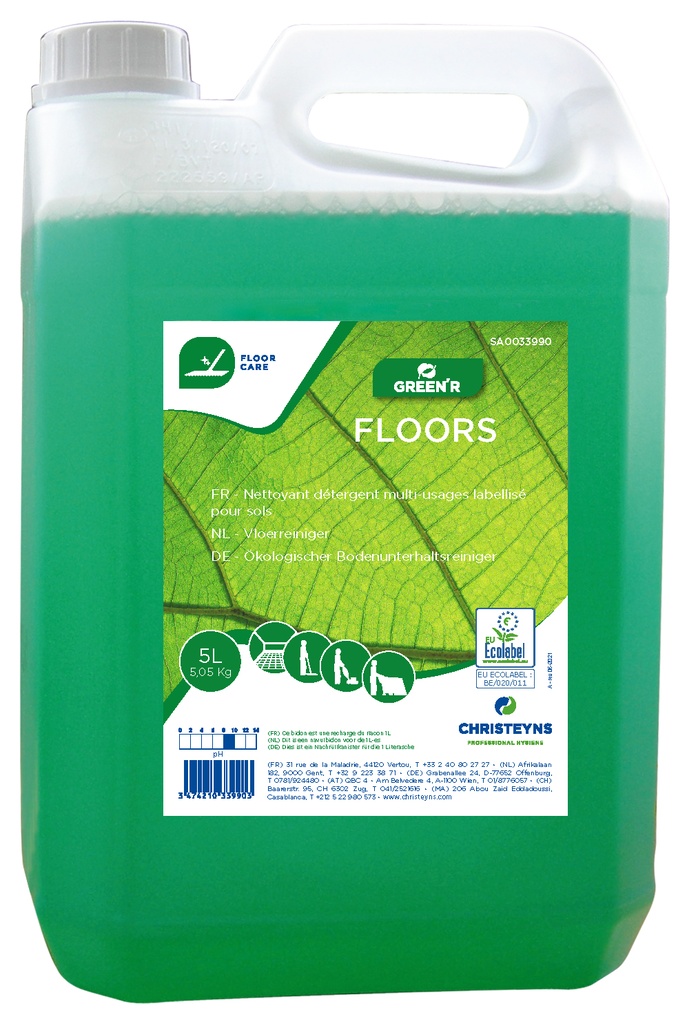 [SHI000960] GREEN'R FLOORS, 5 litros: Detergente multiusos ecológico adequado para pisos encerados
