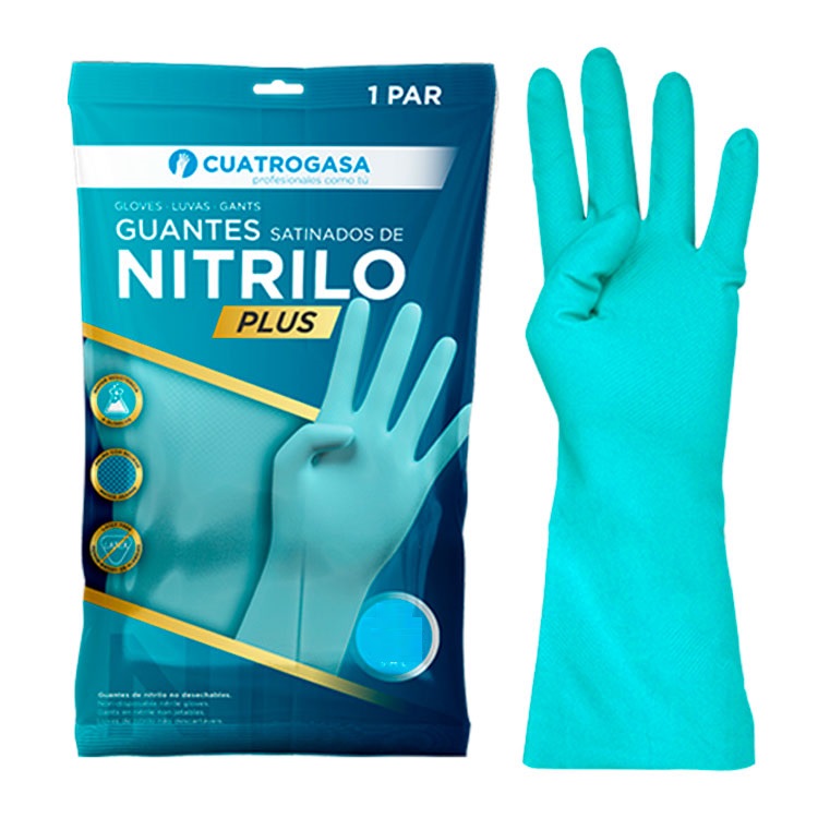 [P2670] Luvas Individuais em Nitrilo Satinado Plus, Azuis - Tamanho M (Unidade) (S)